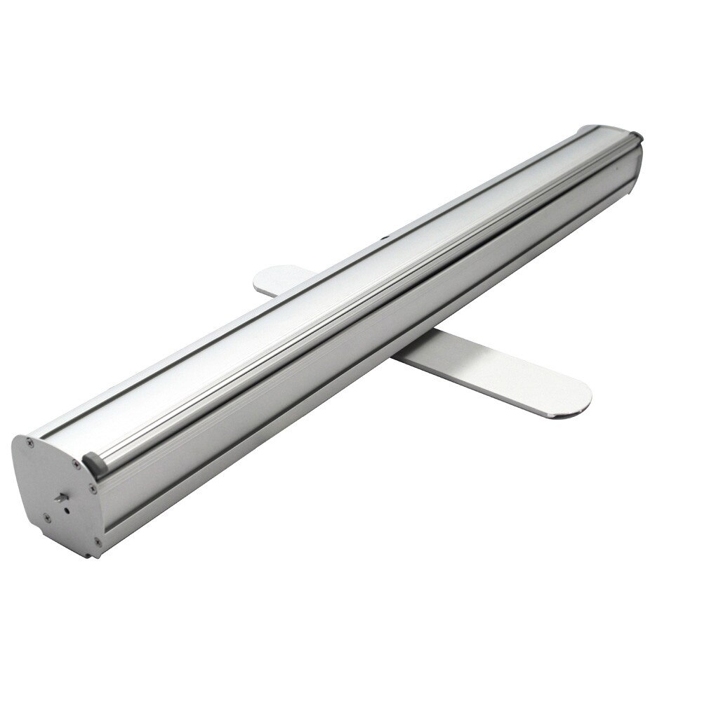 24 in. Econoroll Retractable Banner Stand Silver — Hardware Only